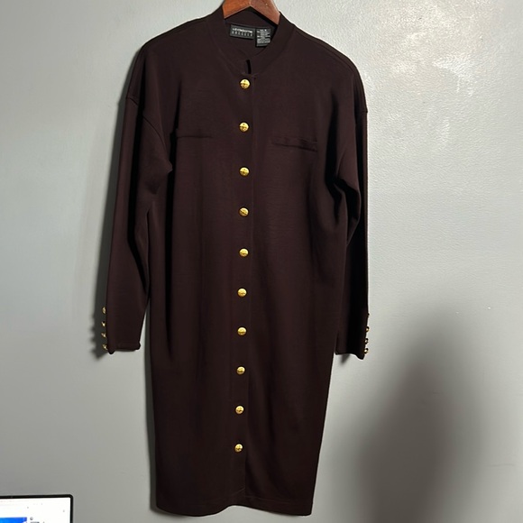 Vintage Liz Claiborne Knit Bordeaux Midi Single Button Dress size M- gently used - Picture 6 of 17